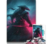 1000 Pieces for Adults Neon Samurai Warrior War Jigsaw Puzzles for Teenagers 1000,Educational Toys Is Ideal As A Gift for The Whole Family 75x50cm