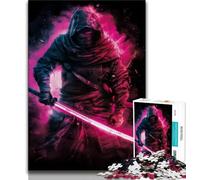 1000 Pieces for Adults Neon Samurai Warrior War Jigsaw Puzzles for Teenagers,Learning Educational Toy for Is Ideal As A Gift for The Whole Family (38x26cm)