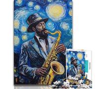1000 Pieces for Adults Night Sky Saxophone Performance Jigsaw Puzzles for Teenagers,Learning Educational Toy for Is Ideal As A Gift for The Whole Family (50x75cm)