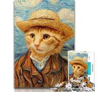 1000 Pieces for Adults Night sky Style Orange Cat 1000 Piece Jigsaw Puzzles for Adults Gifts,is Ideal As Gifts for The Whole Family for And Age 14 50x75cm