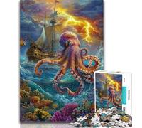 1000 Pieces for Adults Ocean Octopus 1000 Pieces Jigsaw Puzzles for Adults And Teens,Educational Game Challenge Toy for Women And Men 26x38cm