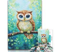 1000 Pieces for Adults Owl Standing on A Tree Adult Jigsaw Puzzles 1000 Pieces,Educational Game for Birthday, Chrismas for And 14 Years Old 50x75cm
