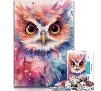 1000 Pieces for Adults Owl Watercolors Puzzles for Adults Teens 1000 Pieces,Educational Games Home Decoration Deal As Gifts for The Whole Family 75x50cm