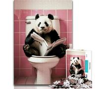 1000 Pieces for Adults Panda on The Toilet 1000 Piece Jigsaw Puzzles for Teenagers,Fully Interlocking & Randomly Shaped Pieces (38x26cm)