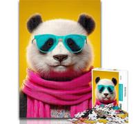 1000 Pieces for Adults Panda Wearing A Scarf Jigsaw Puzzles for Adults,with Fully Interlocking Randomly Shaped Pieces for And 14 Years Old 26x38cm