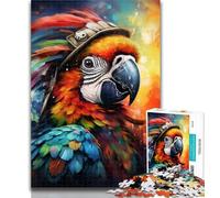 1000 Pieces for Adults Pirate Parrot 1000 Piece Jigsaw Puzzles for Teenagers,Fully Interlocking & Randomly Shaped Pieces 75x50cm