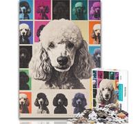 1000 Pieces for Adults Poodle Collage Jigsaw Puzzles for Adults 1000 Pieces,Educational Games Home Decoration Artists Collection, Fine Art 26x38cm