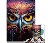 1000 Pieces for Adults Psychedelic Bird Owl Jigsaw Puzzles for Teenagers 1000 Pieces,Toy Intellectual Game Artists Collection, Fine Art 26x38cm