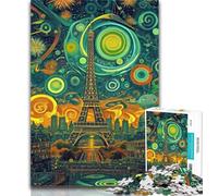 1000 Pieces for Adults Psychedelic Eiffel 1000 Piece Jigsaw Puzzles for Adults Gifts,is Ideal As Gifts for The Whole Family for And Age 14 26x38cm