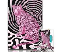 1000 Pieces for Adults Psychedelic Pink Leopard 1000 Piece Jigsaw Puzzles for Adults Gifts,is Ideal As Gifts for The Whole Family for And Age 14 26x38cm