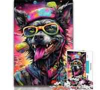 1000 Pieces for Adults Psychedelic Poodle Adult Jigsaws 1000 Piece,Educational Toys Is Ideal As A Gift for The Whole Family 26x38cm
