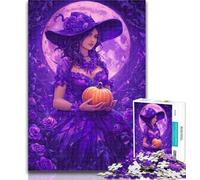 1000 Pieces for Adults Pumpkin Witch 1000 Pieces Jigsaw Puzzles For Teens And Adults,is Ideal As Gifts for The Whole Family for And Age 14 50x75cm