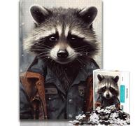 1000 Pieces for Adults Raccoon Animal Adult Jigsaws 1000 Piece,Educational Toys Is Ideal As A Gift for The Whole Family (50x75cm)