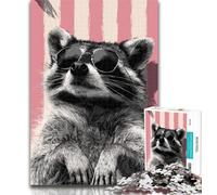 1000 Pieces for Adults Raccoon Jigsaw Puzzles for Teenagers 1000 Pieces,Learning Educational Toys Family Games Enhance Love between Couples 50x75cm