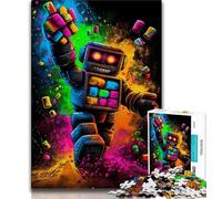 1000 Pieces for Adults Rainbow Robot Puzzles for Adults And Teenagers,for Is Ideal As A Gift for The Whole Family for And 14 Years Old (26x38cm)