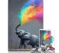 1000 Pieces for Adults Rainbow Smoke Elephant Jigsaw Puzzles for Adults 1000 Piece,is Ideal As Gifts for The Whole Family for And Age 14 26x38cm