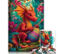 1000 Pieces for Adults Red Dragon And Easter Egg Puzzles for Adults And Teenagers,for Is Ideal As A Gift for The Whole Family for And 14 Years Old 26x38cm