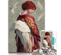 1000 Pieces for Adults Red-haired Girl Jigsaw Puzzles for Adults 1000 Piece,is Ideal As Gifts for The Whole Family for And Age 14 26x38cm
