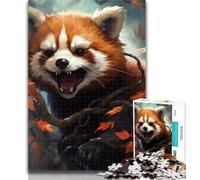 1000 Pieces for Adults Red Panda Art Jigsaw Puzzle 1000 Pieces for Adults,Challenging Game Toys for Is Ideal As A Gift for The Whole Family 26x38cm