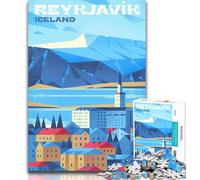 1000 Pieces for Adults Reykjavik Iceland Cityscape Puzzles for Adults And Teenagers,Toys Educational Games Stress Relieving Great Gifts And Toys 75x50cm