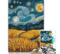 1000 Pieces for Adults Rice Fields Under The Night Sky Jigsaws Puzzles 1000 Pieces for Teenagers Gifts,Unique Birthday And Gifts for Age 14+ 50x75cm