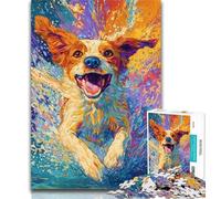 1000 Pieces for Adults Running Dog Adult Jigsaws 1000 Piece,Toys Educational Games Stress Relieving Parent-child Interaction 50x75cm