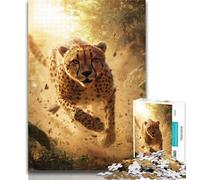 1000 Pieces for Adults Running Leopard Jigsaws Puzzles 1000 Pieces for Teenagers Gifts,Unique Birthday And Gifts for Age 14+ 26x38cm