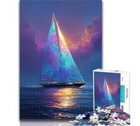 1000 Pieces for Adults Sailboat Art Oil Painting Jigsaws 1000 Pieces for Adults,Educational Game for Birthday, Chrismas for And 14 Years Old 50x75cm
