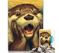 1000 Pieces for Adults Shocked Otter Jigsaw Puzzles for Teenagers 1000 Pieces,Toy Intellectual Game Artists Collection, Fine Art 26x38cm