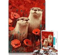 1000 Pieces for Adults Shocked Otter Puzzles for Teenagers 1000 Pieces,Birthday Gift Idea for Adults, Family Game And Hobby 26x38cm