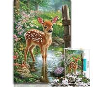 1000 Pieces for Adults Sika Deer Cub Jigsaws 1000 Pieces for Adults,is Ideal As A Gift for The Whole Family Suitable for And 14 50x75cm