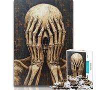 1000 Pieces for Adults Skeleton Covering His Face 1000 Pieces Jigsaw Puzzles for Adults And Teens,Family Games Christmas Birthday Gifts 50x75cm