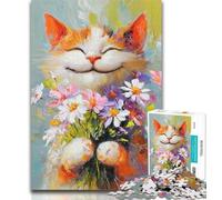 1000 Pieces for Adults Smiling Cat Jigsaw Puzzles for Adults 1000 Piece,is Ideal As Gifts for The Whole Family for And Age 14 26x38cm
