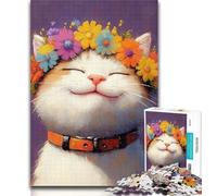 1000 Pieces for Adults Smiling Cat Puzzles for Adults And Teenagers,for Is Ideal As A Gift for The Whole Family for And 14 Years Old 50x75cm