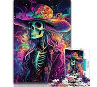 1000 Pieces for Adults Smoky Skull Adult Jigsaw Puzzles 1000 Pieces,Educational Game for Birthday, Chrismas for And 14 Years Old 26x38cm