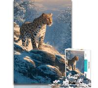1000 Pieces for Adults Snow Leopard Jigsaw Puzzles for Adults 1000 Pieces,Educational Games Home Decoration Artists Collection, Fine Art 50x75cm