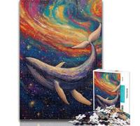 1000 Pieces for Adults Space Whale Adult Jigsaws 1000 Piece,Toys Educational Games Stress Relieving Parent-child Interaction 26x38cm