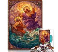1000 Pieces for Adults Stained Glass Jesus Puzzles for Adults And Teenagers,Family Entertainment Toys Is Ideal As A Gift for The Whole Family 50x75cm