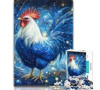 1000 Pieces for Adults Starry Sky Rooster Jigsaw Puzzles for Adults 1000 Pieces,Diy Modern Wall Art Unique Gift Home Decor 50x75cm