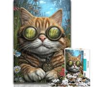 1000 Pieces for Adults Steampunk Cat Puzzles for Adults And Teenagers,Toys Educational Games Stress Relieving Wishlist with Santa Claus 26x38cm