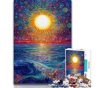 1000 Pieces for Adults Sun Rising over The Ocean 1000 Piece Jigsaw Puzzle for Adults Teens,Vibrant And Unique Design Relaxing & Challenging Puzzle Experience (26x38cm)