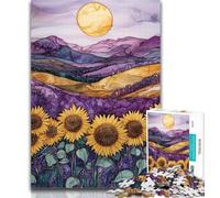 1000 Pieces for Adults Sunflower Art Adult Jigsaws 1000 Piece,Toys Educational Games Stress Relieving Parent-child Interaction 50x75cm
