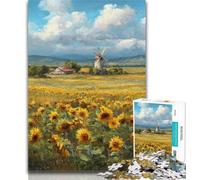 1000 Pieces for Adults Sunflower Farm 1000 Pieces Jigsaw Puzzles for Adults And Teens,Family Games Christmas Birthday Gifts 26x38cm