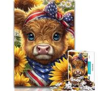 1000 Pieces for Adults Sunflower Yak Baby Jigsaw Puzzles for Adults 1000 Piece,Toys Educational Games Stress Relieving Enhance Love between Couples 75x50cm