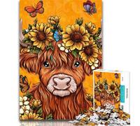 1000 Pieces for Adults Sunflower Yak Baby Jigsaws 1000 Pieces for Adults,Toys Educational Games Stress Relieving Wall Decoration 50x75cm