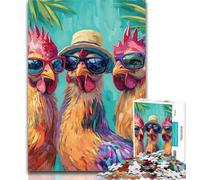 1000 Pieces for Adults Three Chickens Adult Jigsaw Puzzles 1000 Pieces,Educational Game for Birthday, Chrismas for And 14 Years Old 50x75cm