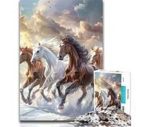 1000 Pieces for Adults Three Horses Running Jigsaws 1000 Pieces for Adults,Educational Game for Birthday, Chrismas for And 14 Years Old 50x75cm