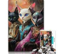 1000 Pieces for Adults Three Lynx Cats Jigsaws Puzzles 1000 Pieces for Adults Gifts,Birthday Present, Gifts for And Age 14 50x75cm