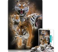 1000 Pieces for Adults TIGERS 1000 Piece Jigsaw Puzzle for Adults Teens,Educational Games Home Decoration Artists Collection, Fine Art (50x75cm)