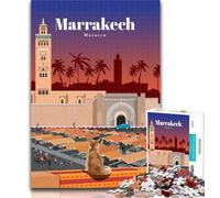 1000 Pieces for Adults Travel to Marrakech Puzzles for Adults And Teenagers,Toys Educational Games Stress Relieving Great Gifts And Toys 26x38cm